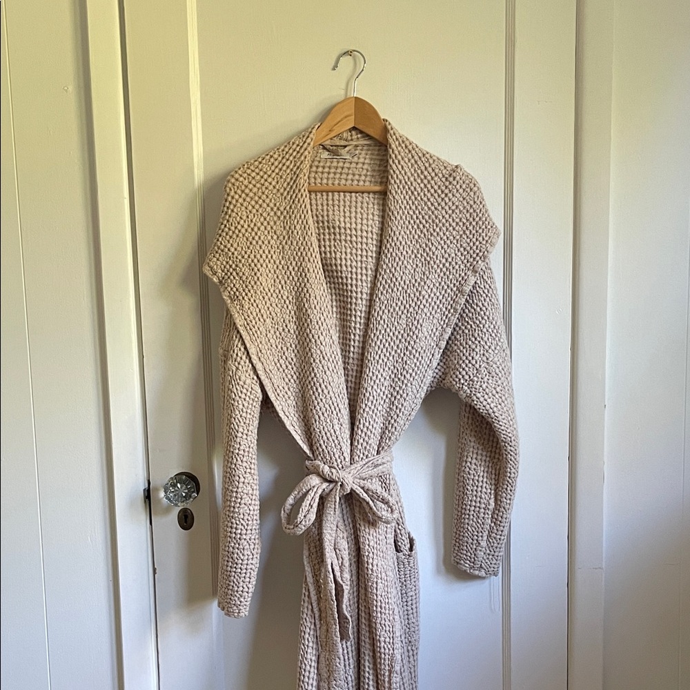 Magic Linen Beige Linen/Cotton Waffle Robe XXL